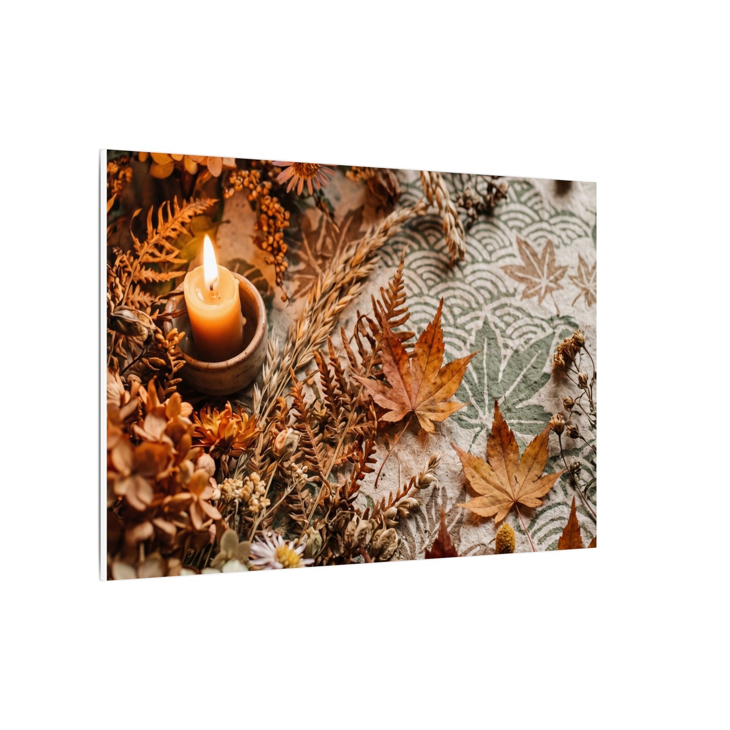 Candlelight Dried Flowers Canvas Art - Japandi Seijaku