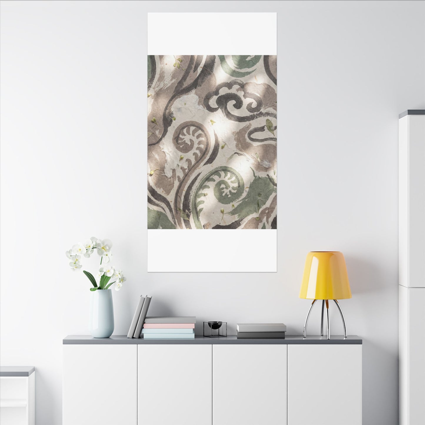 Dappled Ink Brushstroke Canvas Art - Japandi Ma