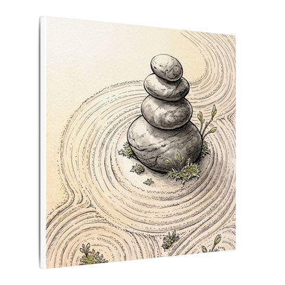 River Stones Spring Canvas Art | Zen Serene Design
