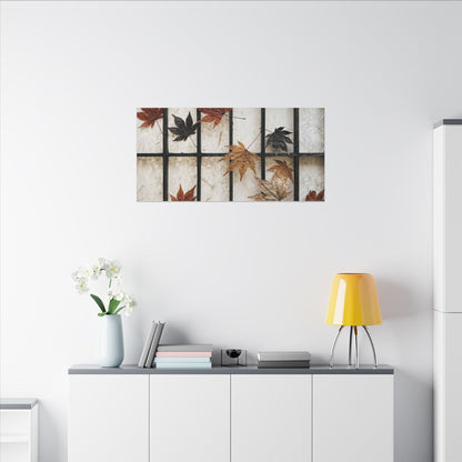 Japandi Shoji Screen in Overcast | Texture Canvas Art