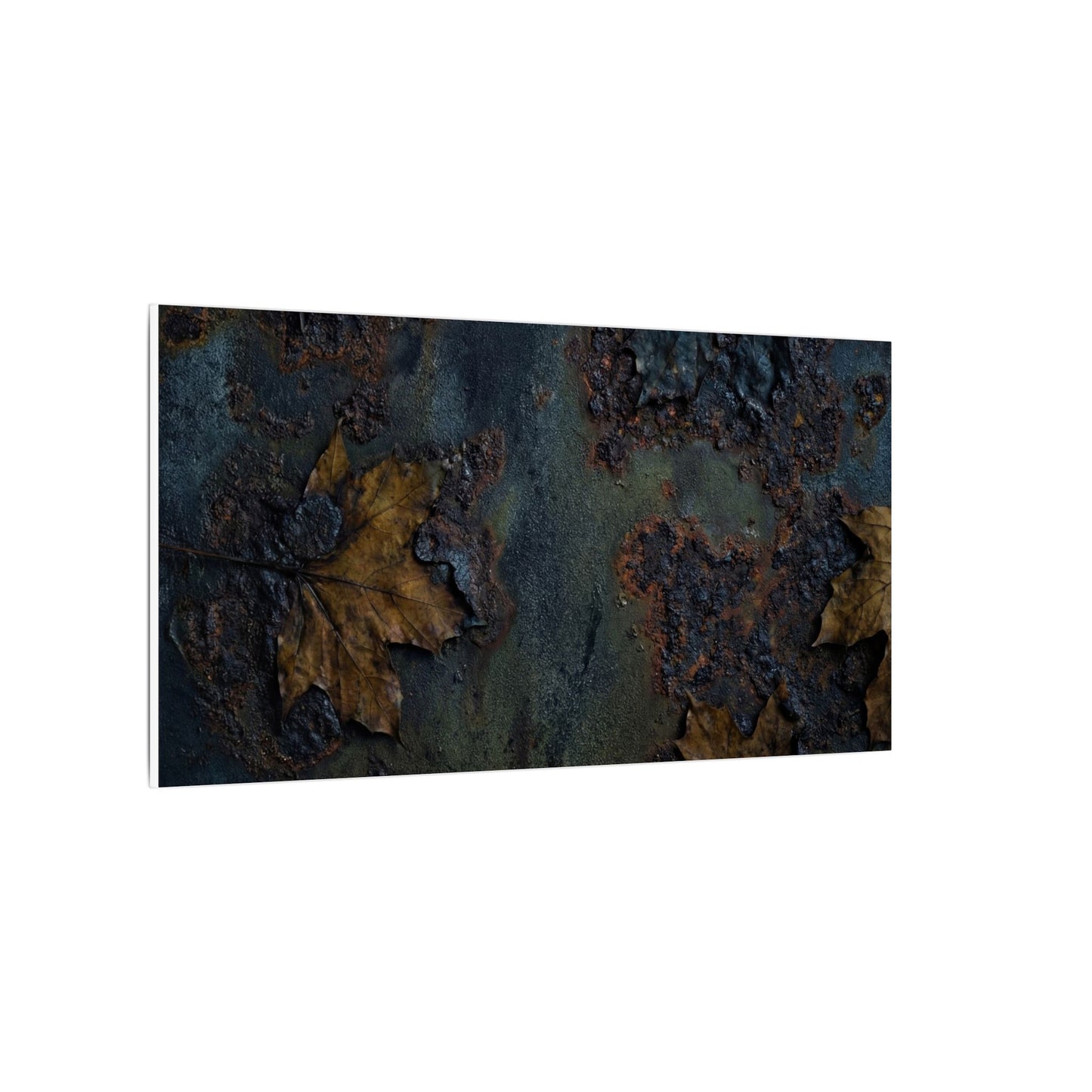 Shibui Rust Patina Canvas Art - Dark Japandi Charcoal Ink