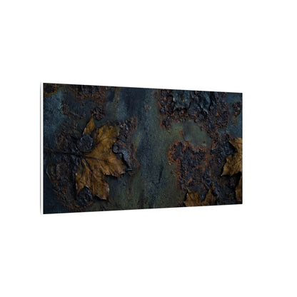 Shibui Rust Patina Canvas Art - Dark Japandi Charcoal Ink