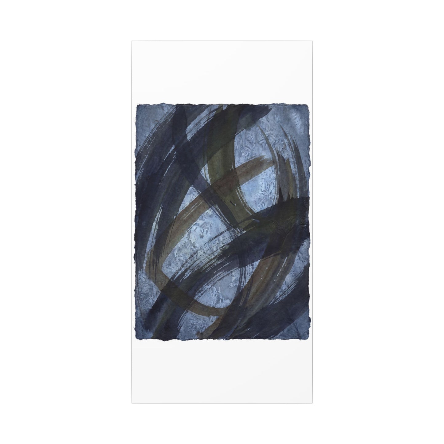 Ink Brushstroke Canvas Art | Winter Dark Japandi Shadow Zen Art
