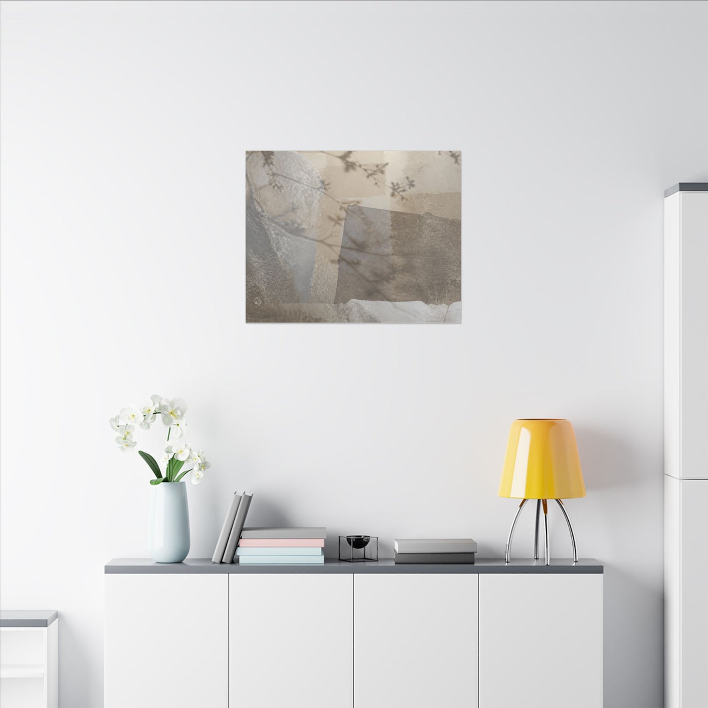 Neutral Shadow Play Canvas Art - Texture Japandi