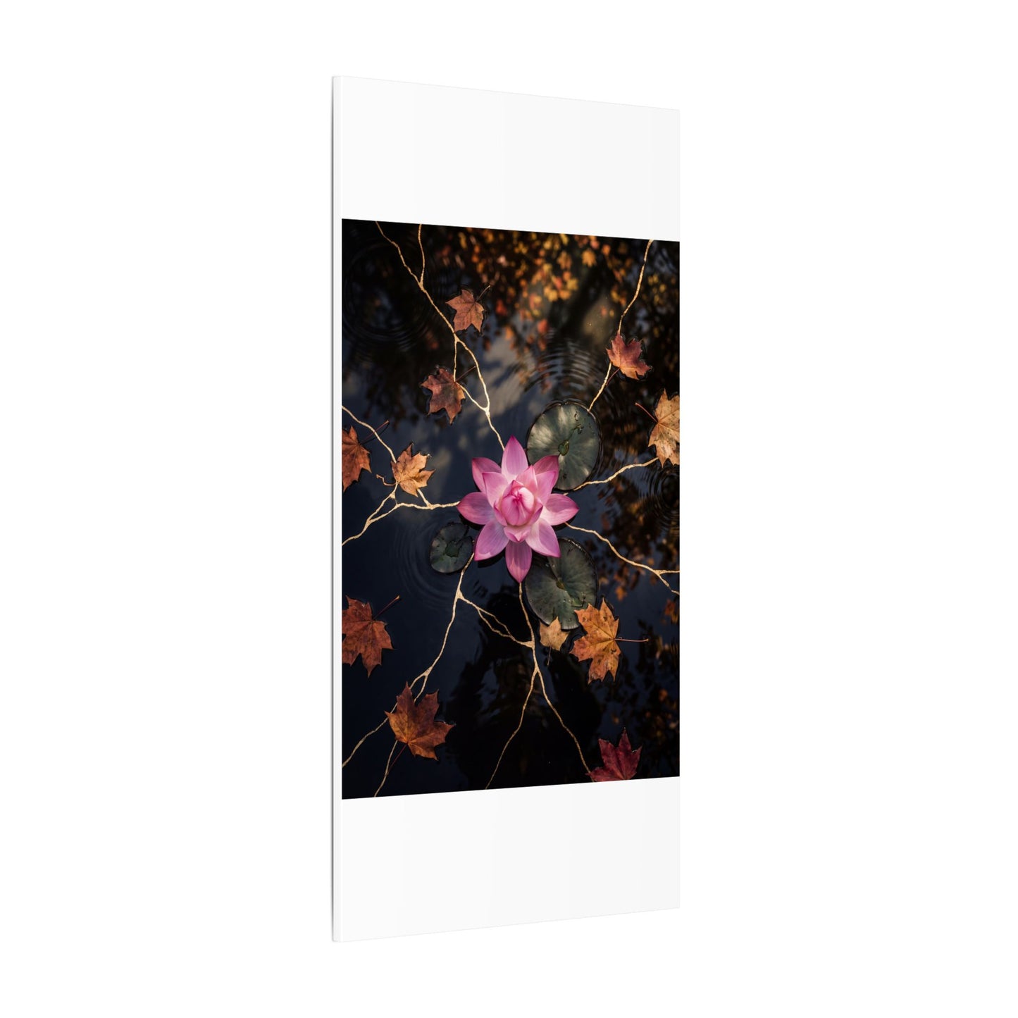 Ma Lotus Flower Canvas Art - Kintsugi Gold Vein