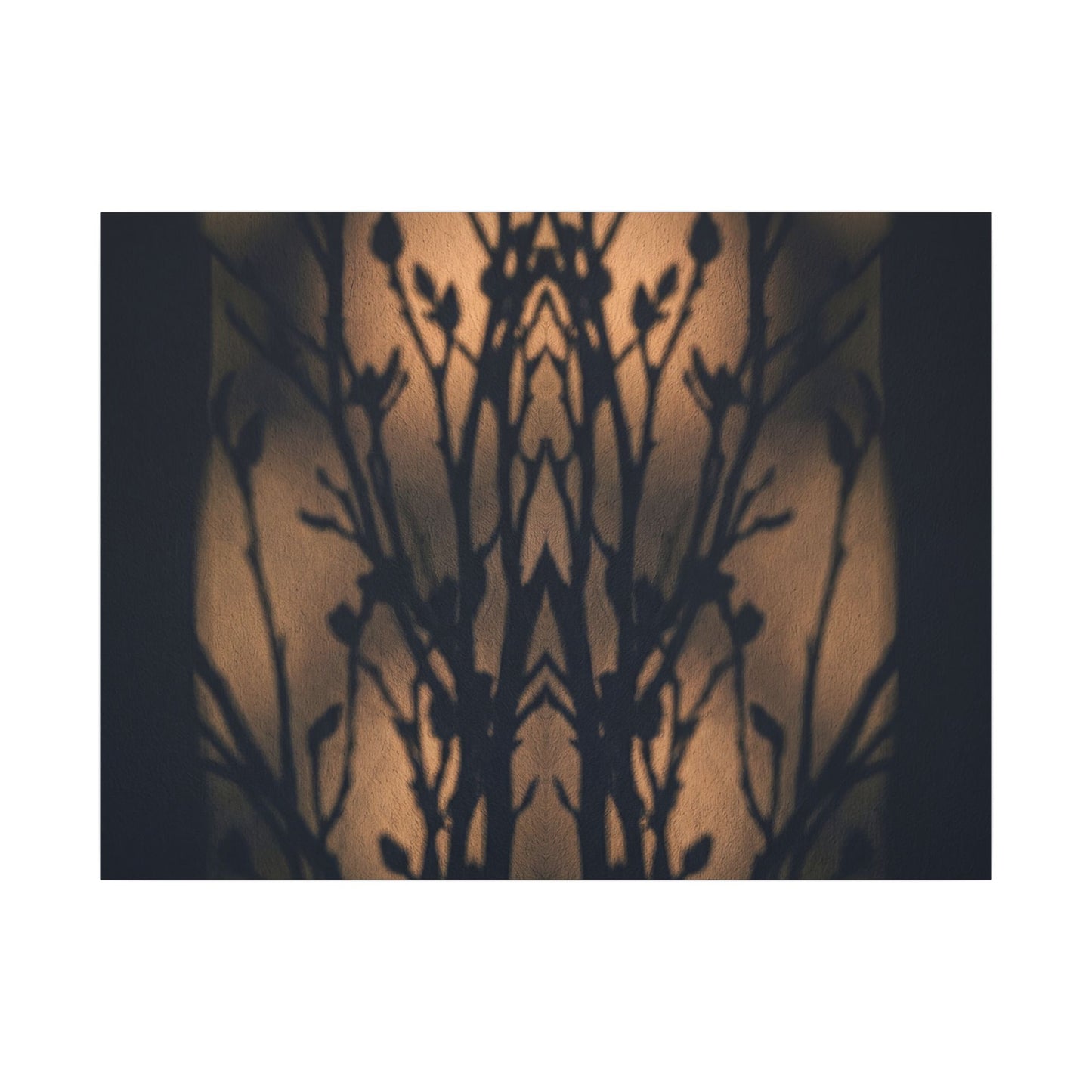 Dark Japandi Shadow Play in Golden Hour | Shadow Zen Canvas Art