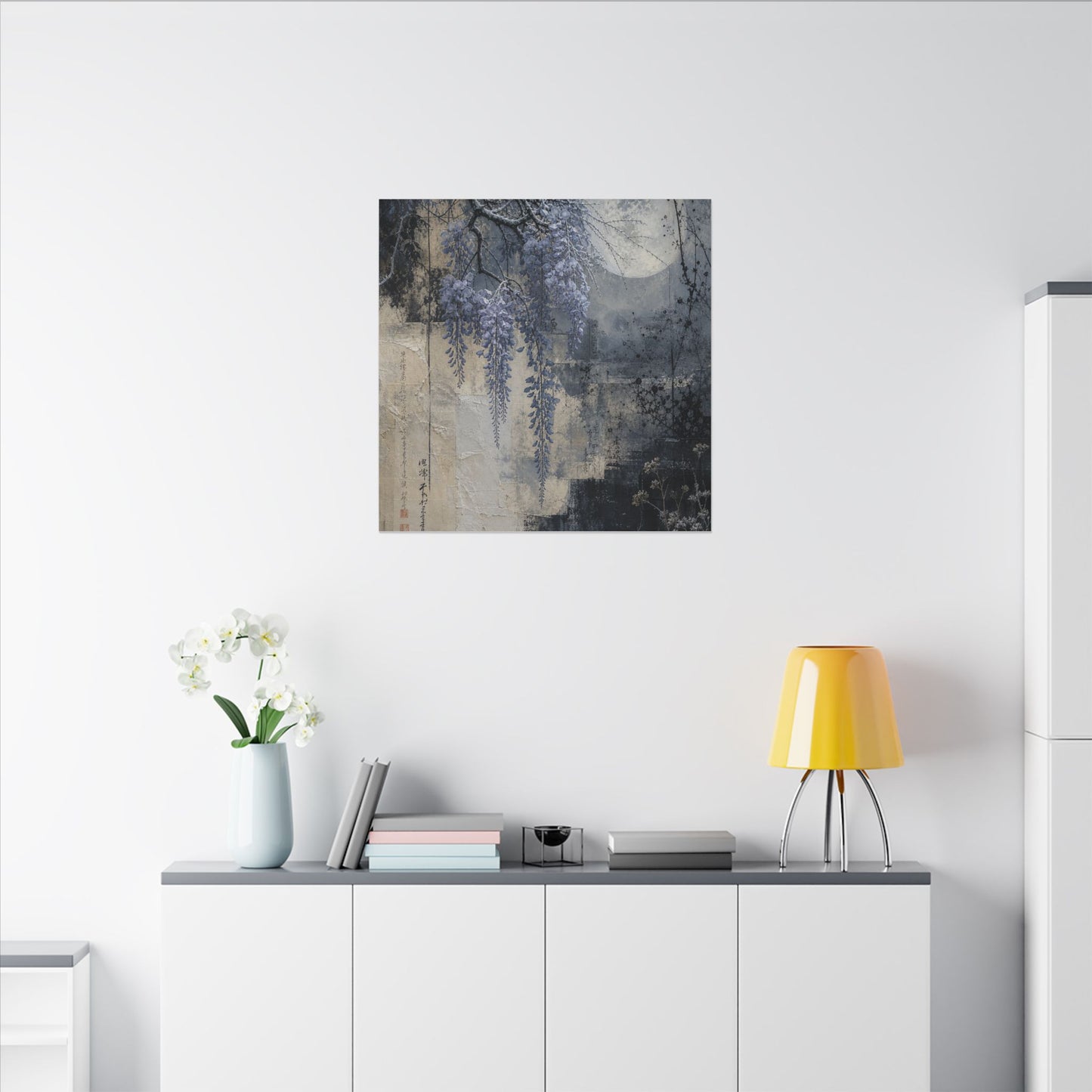 Winter Wisteria Texture Canvas Art | Elegant Decor
