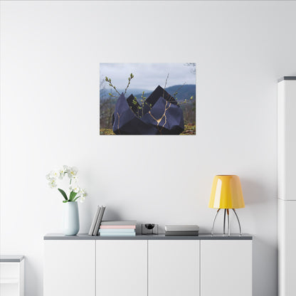 Paper Fold Canvas Art | Spring Kintsugi Gold Repair Art