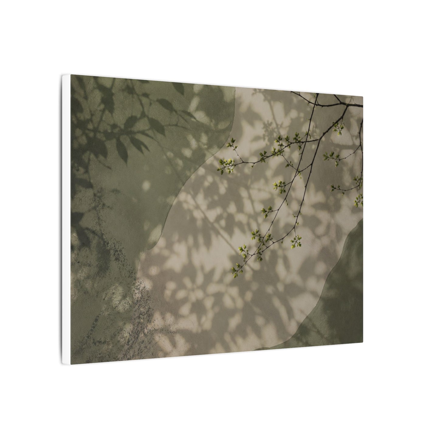 Neutral Shadow Play Canvas Art - Japanese Pattern Japandi