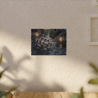 Fukinsei Lotus Flower Canvas Art - Zen Sumi E