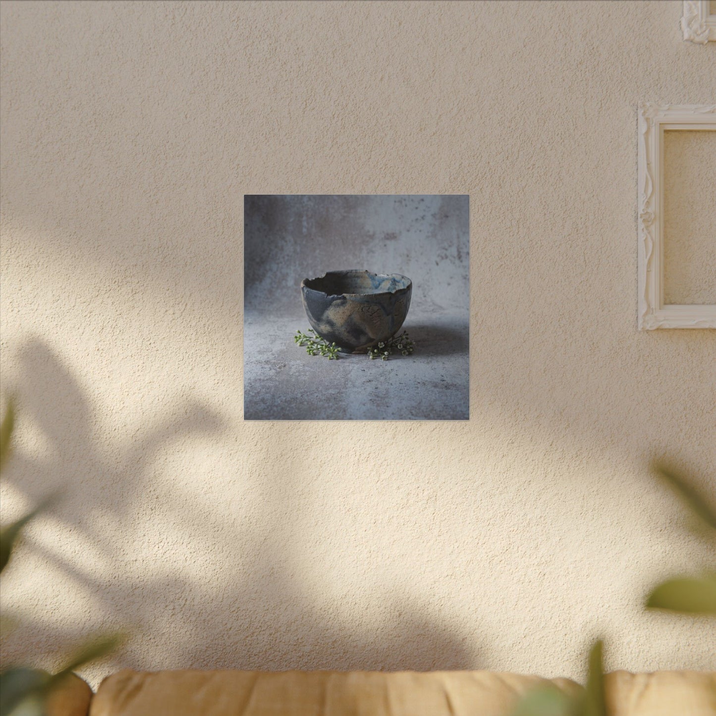 Ceramic Bowl Spring Canvas Art | Japandi Warm Design
