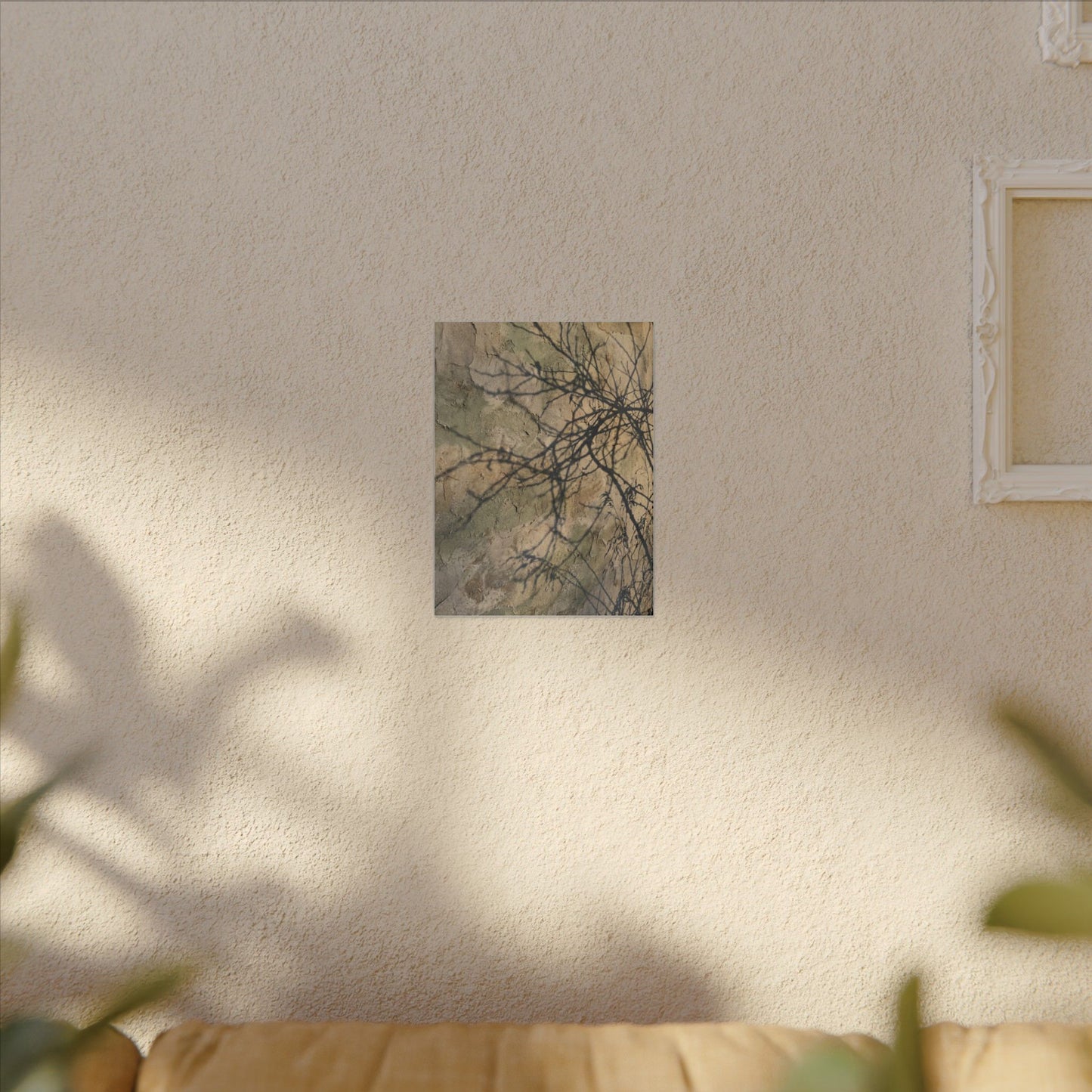 Japandi Shadow Play in Golden Hour | Texture Canvas Art