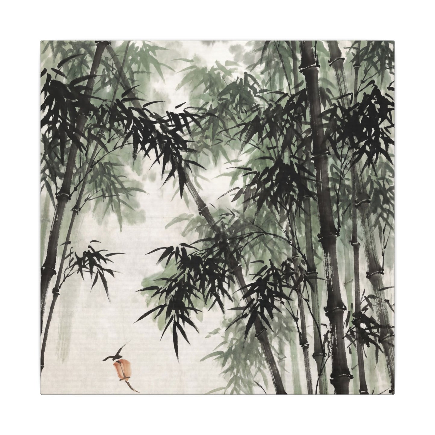 Zen Bamboo Grove in Overcast | Sumi E Canvas Art
