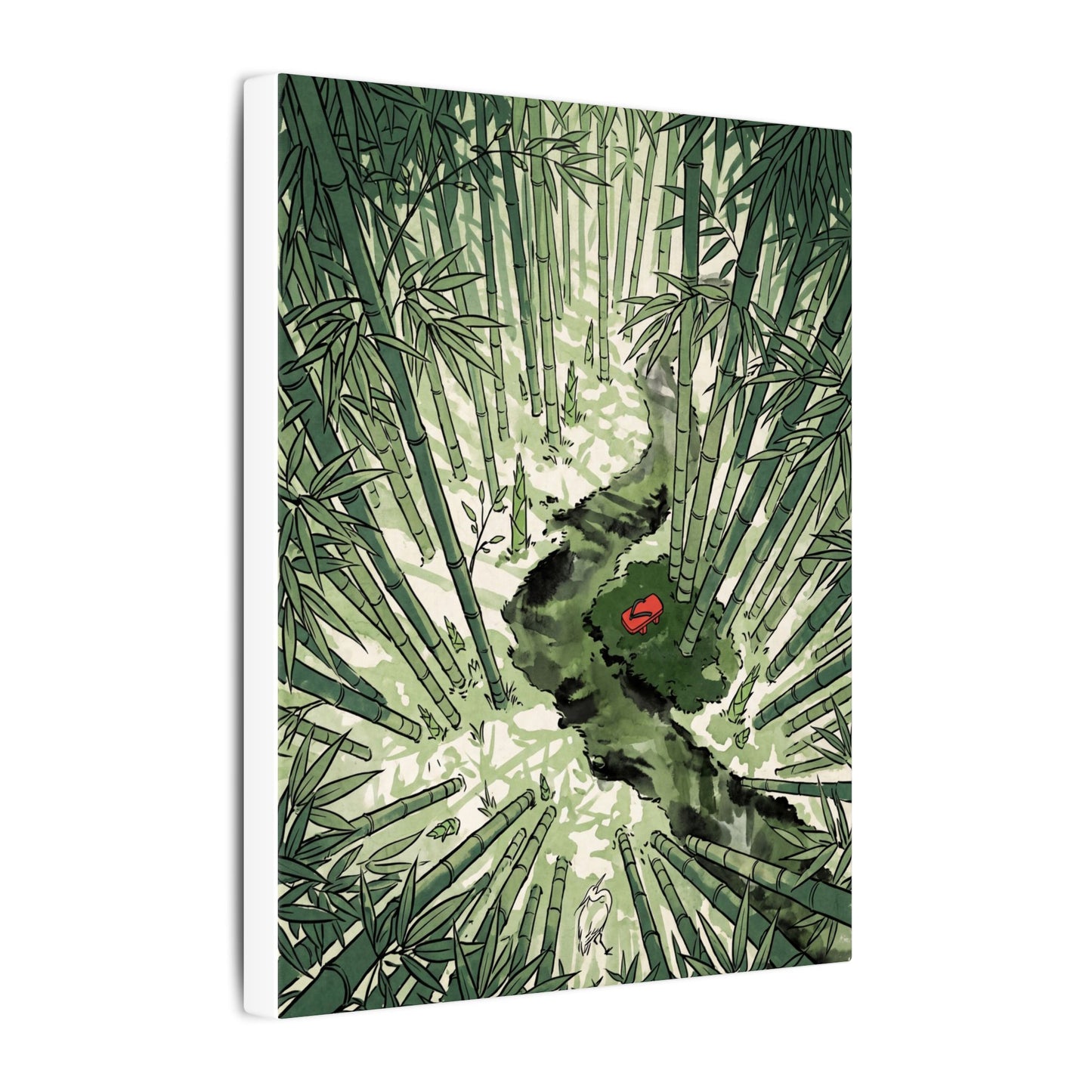 Peaceful Bamboo Grove Canvas Art - Ukiyo E Inspired Zen