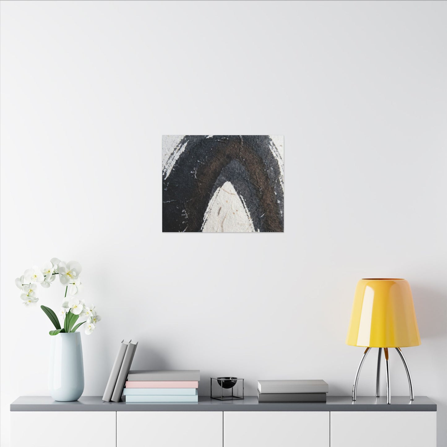 Moody Ink Brushstroke Canvas Art - Moody Minimal Dark Japandi