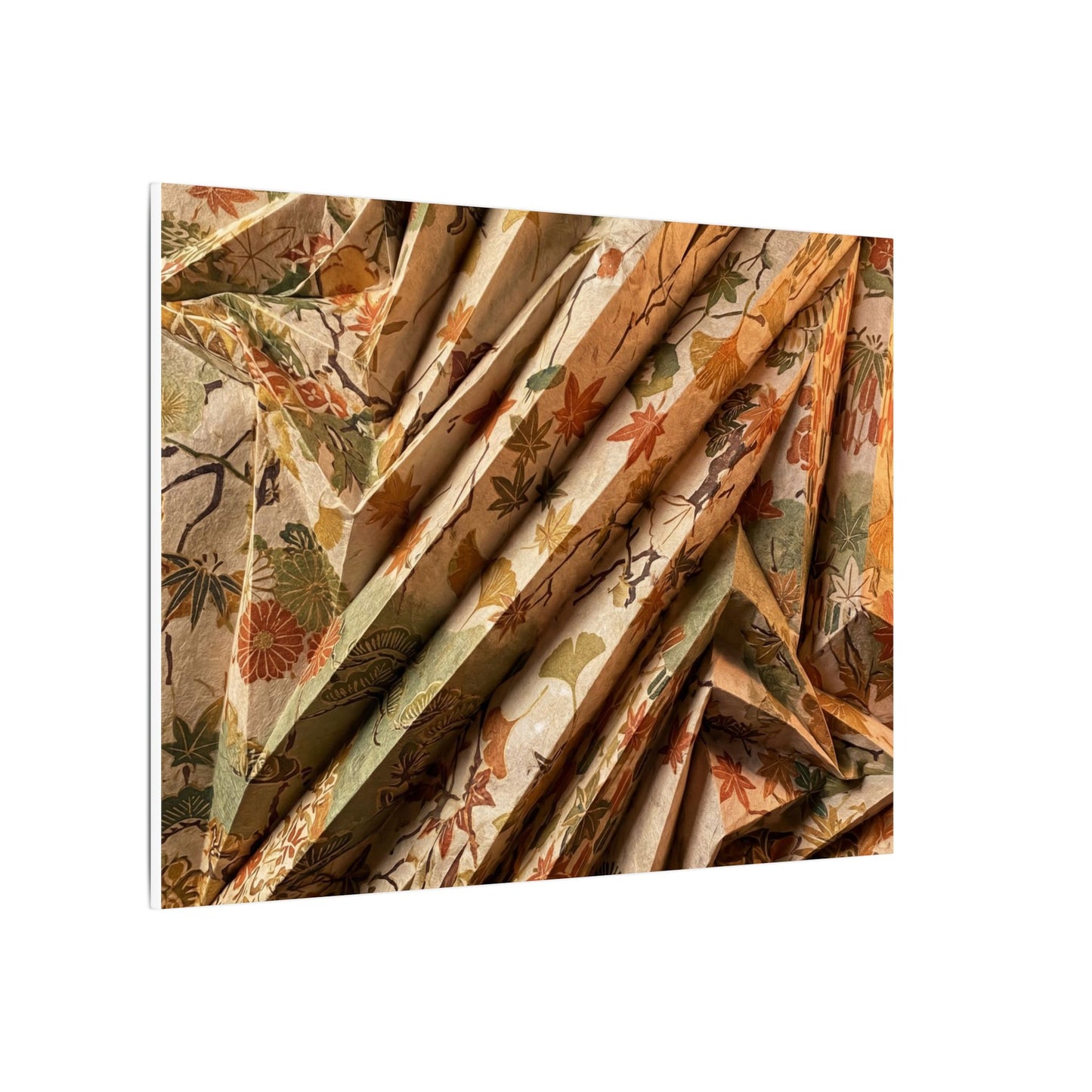 Paper Fold Autumn Canvas Art | Japandi Earthy Design