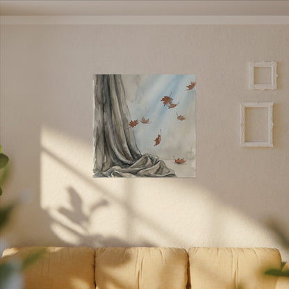Ma Silk Drape Canvas Art - Japandi Watercolor
