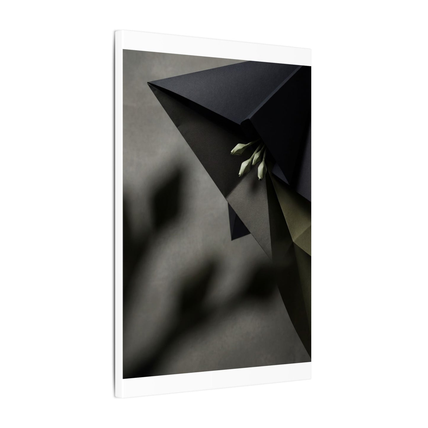 Paper Fold Moody Minimal Canvas Art | Luxurious Dark Japandi Art