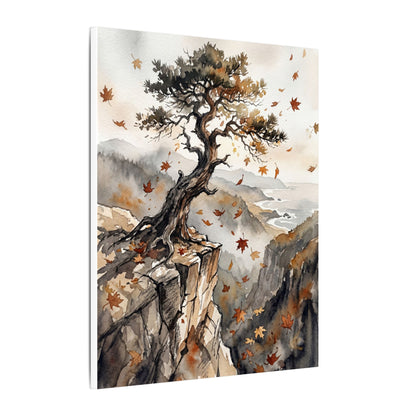 Autumn Pine Tree Watercolor Canvas Art | Warm Decor