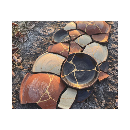 Winter Broken Pottery Gold Vein Canvas Art | Beautiful Decor