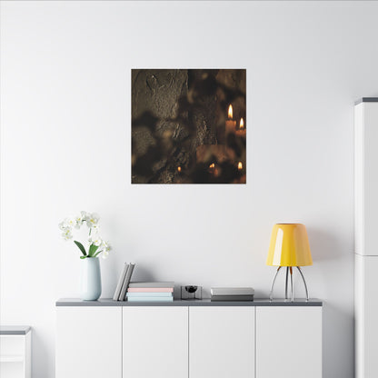 Shadow Play Dark Texture Canvas Art | Moody Dark Japandi Art