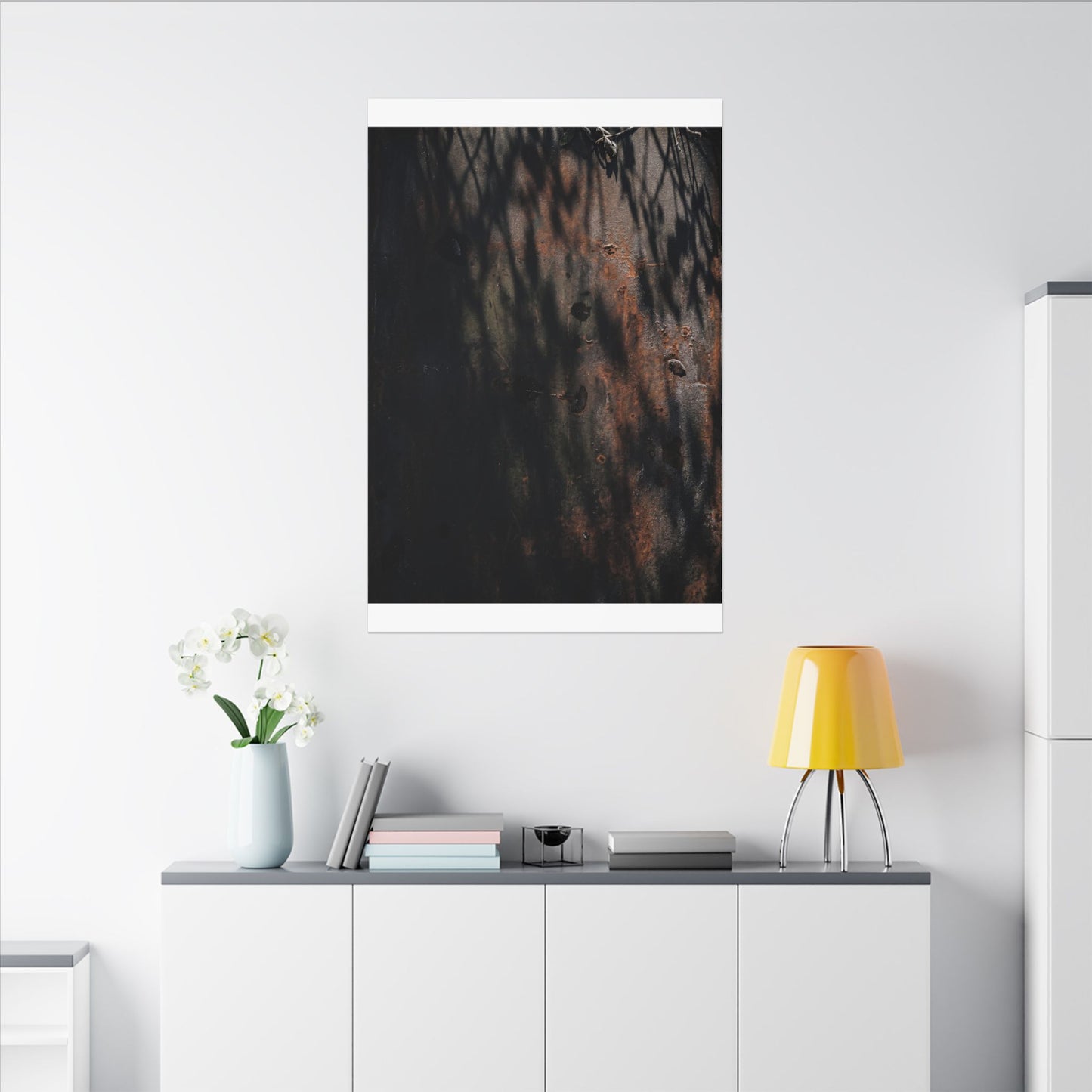 Rust Patina Shadow Zen Canvas Art | Luxurious Dark Japandi Art