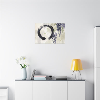 Wisteria Enso Canvas Art | Serene Zen Art