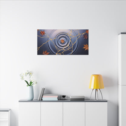 Kintsugi Water Ripple in Dawn | Gold Vein Canvas Art