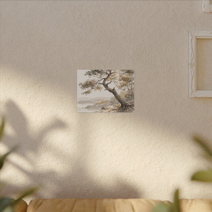 Pine Tree Watercolor Canvas Art | Elegant Japandi Art