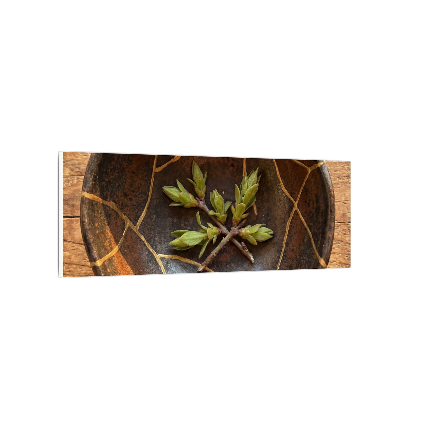 Ceramic Bowl Gold Repair Canvas Art | Resilient Kintsugi Art