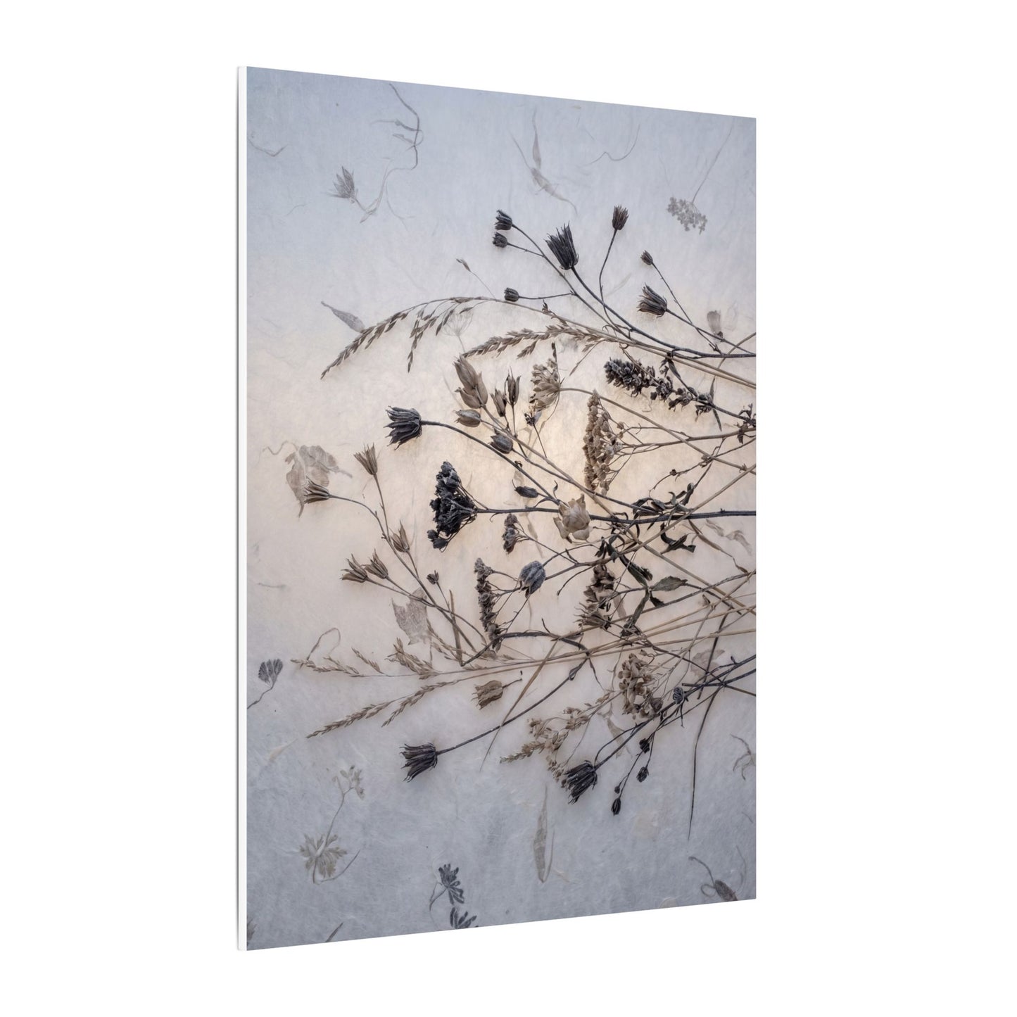 Elegant Dried Flowers Canvas Art - Japanese Pattern Japandi