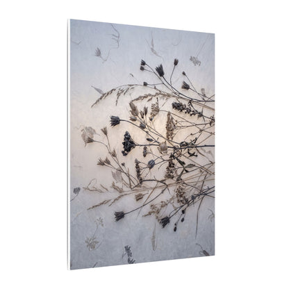 Elegant Dried Flowers Canvas Art - Japanese Pattern Japandi