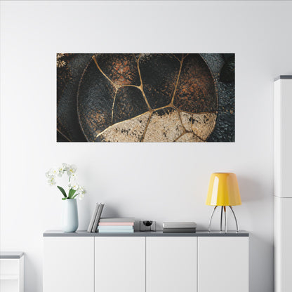 Kintsugi Rust Patina in Dawn | Gold Repair Canvas Art