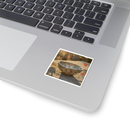 Japandi Ceramic Bowl in Golden Hour | Japanese Pattern Sticker