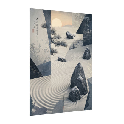 Seijaku Rock Garden Canvas Art - Zen Ukiyo E Inspired