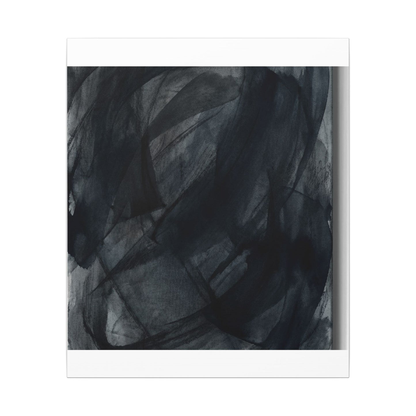 Deep Tones Dark Japandi Charcoal Canvas Art