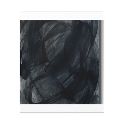 Deep Tones Dark Japandi Charcoal Canvas Art