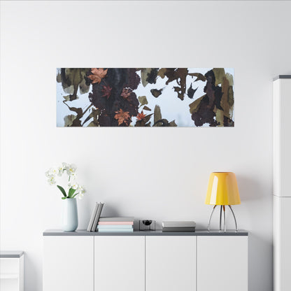 Rust Patina Charcoal Ink Canvas Art | Sophisticated Dark Japandi Art