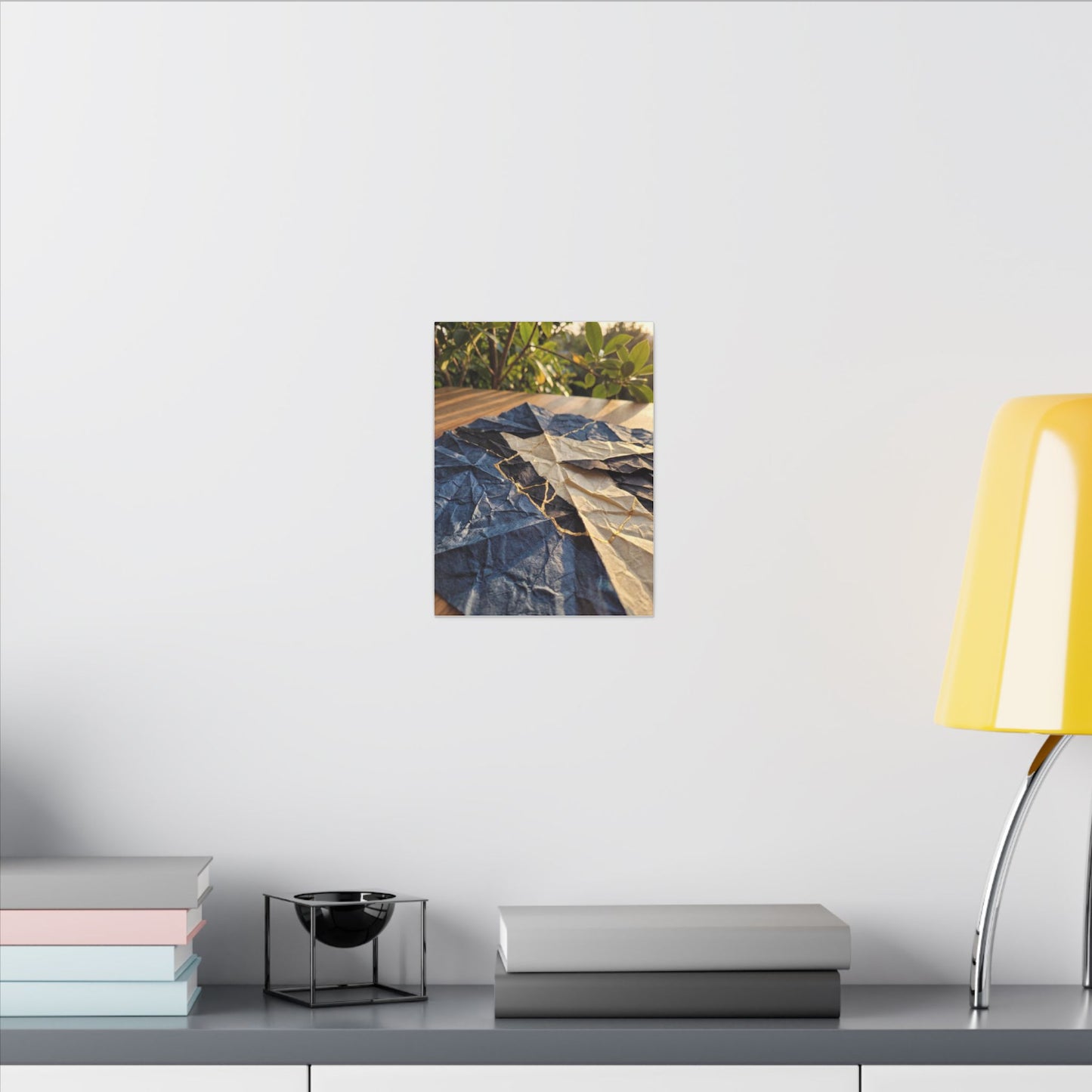 Golden Hour Paper Fold Canvas Art - Kintsugi Ma