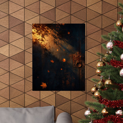 Rust Patina Wall Art Print | Autumn Dark Japandi Shadow Zen Art