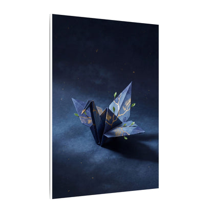 Kintsugi Paper Fold in Moonlight | Crackle Gold Canvas Art