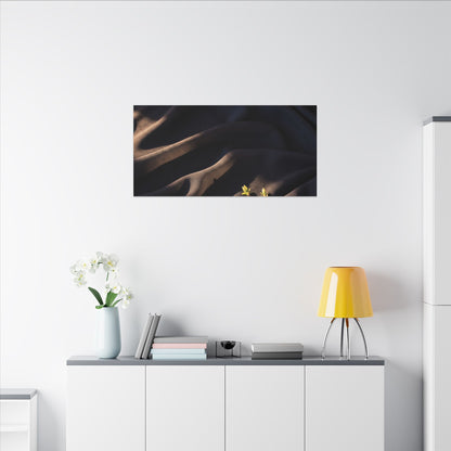 Silk Drape Shadow Zen Canvas Art | Luxurious Dark Japandi Art