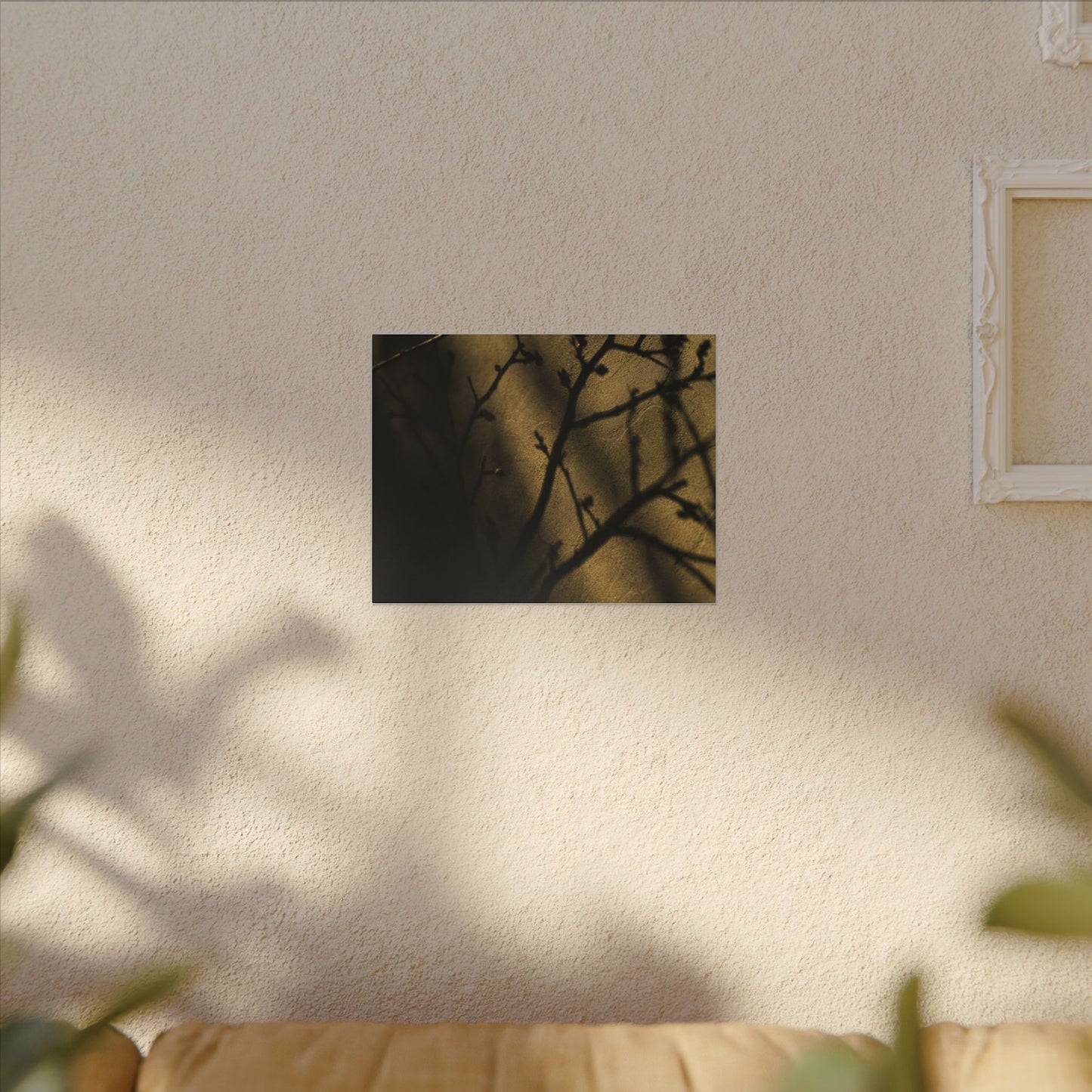 Golden Hour Shadow Play Canvas Art - Dark Japandi Seijaku