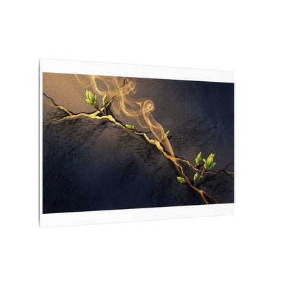 Spring Incense Smoke Gold Vein Canvas Art | Healing Decor