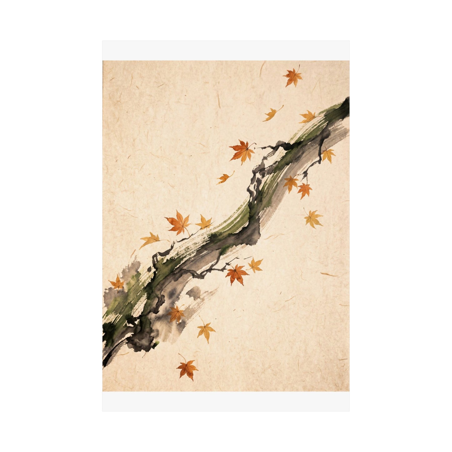 Ma Ink Brushstroke Wall Art Print - Zen Ukiyo E Inspired