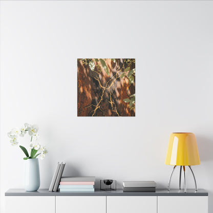 Kanso Rust Patina Canvas Art - Kintsugi Gold Vein
