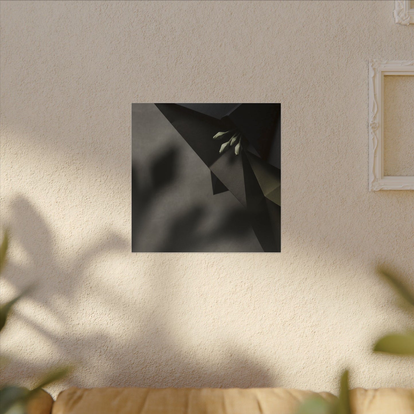 Paper Fold Moody Minimal Canvas Art | Luxurious Dark Japandi Art