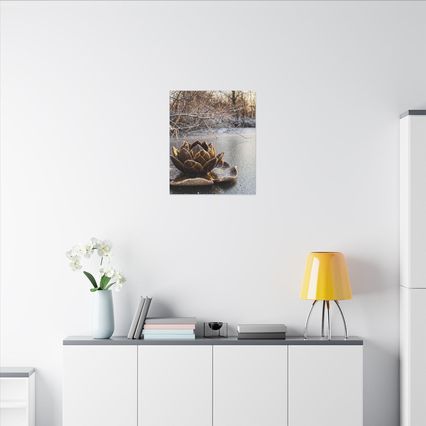 Lotus Flower Gold Repair Canvas Art | Beautiful Kintsugi Art
