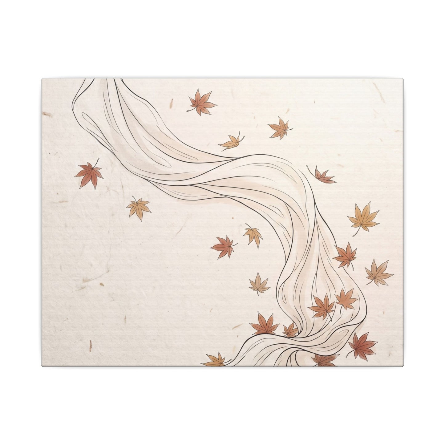 Japandi Silk Drape in Dawn | Minimal Line Canvas Art