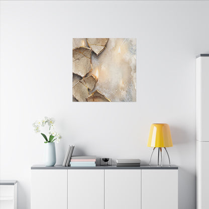Broken Pottery Winter Canvas Art | Japandi Warm Design